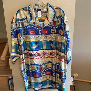 Vibrant Multicolor Geometric Men's Casual Shirt